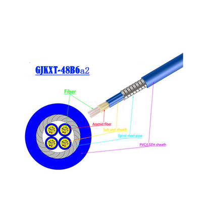 Οπτικό καλώδιο μπλε SM ινών KEXINT GJKXTKJ-48B6a2 FTTH GJSFJV εσωτερικό πολλαπλού τρόπου