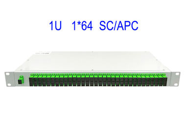 1U το ράφι τοποθετεί 1 κιβώτιο θραυστών SC/APC PLC οπτικών ινών × 64 SM 19 ίντσες λευκού