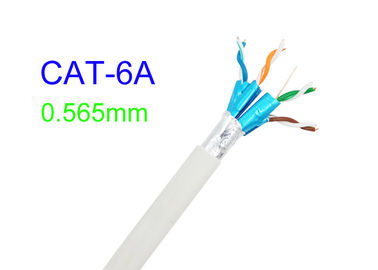 Cat6A προστατευμένο δίκτυο άσπρο Cat7 SFTP υψηλής ταχύτητας FTP 23AWG χάλκινων καλωδίων του τοπικού LAN ηλεκτρικό