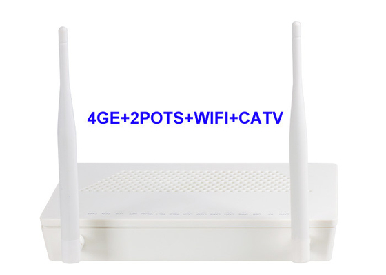 Ethernet 4 Gigabit GEPON ONU 1 υποστήριξη IPv4 USB 4GE 2POTS WIFI CATV και διπλός σωρός IPv6