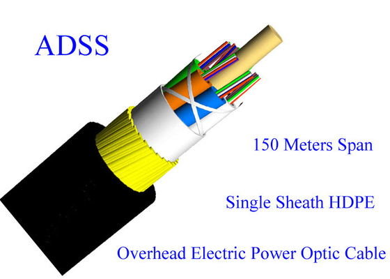 Υπερυψωμένο καλώδιο οπτικών ινών ηλεκτρικής δύναμης ADSS θωρακισμένο καμία θωρακισμένη ανθεκτική εξωτερική θήκη διαδρομής