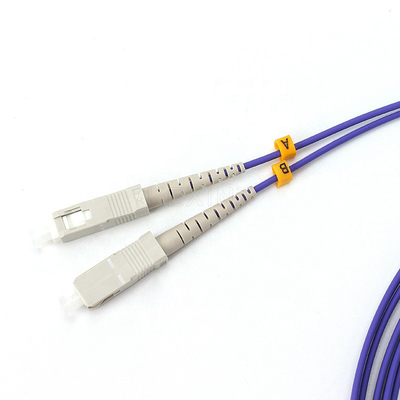 Προσαρμόσιμο FTTH Duplex MM OM2 SC LC Fiber Optic Patch Cord 50/125 2,0mm 3m LSZH Purple