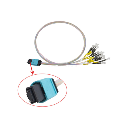 FTTH Multimode MTP LC Fiber Optic Patch Cable Ferrule OM3 OM4 12 Fibers 0,7mm 0,5m