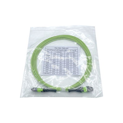 KEXINT 12 Core OM5 Optic Fiber Patch Cord MTP Pro Female 2,0mm 5M Type B Multimode