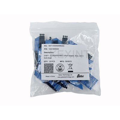 KEXINT ELiMENT MDC 3 Port Adapter Single Mode Blue με 3 πρίζες σκόνης Match MDC Patch Cord
