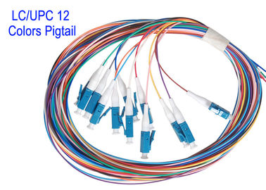 LC/UPC 12 καλώδια G652D G657A1 G657A2 1m 1.5m μπαλωμάτων ινών σκοινιού μπαλωμάτων χρωμάτων SM πυρήνων